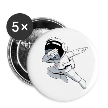 Dabbing Astronaut - Buttons large 2.2''/56 mm (5-pack) - white - Front