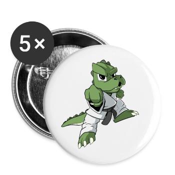 Karaté Crocodile Karaté Athlète Karatéka - Lot de 5 grands badges (56 mm) - blanc - Devant