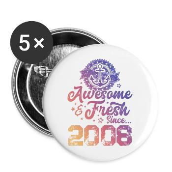 2008 awesome fresh - Buttons large 2.2''/56 mm (5-pack) - white - Front