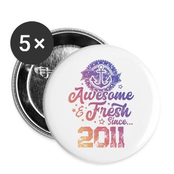 2011 awesome fresh - Buttons groß 56 mm (5er Pack) - Weiß - Vorne