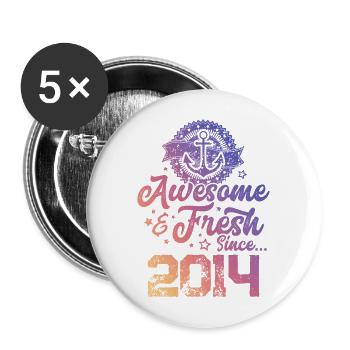 2014 awesome fresh - Buttons large 2.2''/56 mm (5-pack) - white - Front