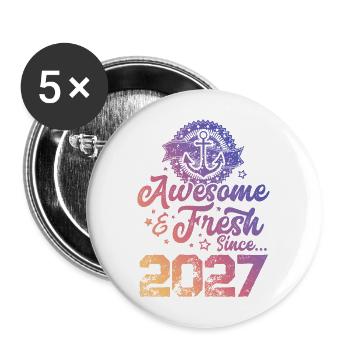 2027 awesome fresh - Buttons groß 56 mm (5er Pack) - Weiß - Vorne