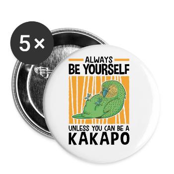 Be a Kakapo flightless parrot - Buttons large 2.2''/56 mm (5-pack) - white - Front