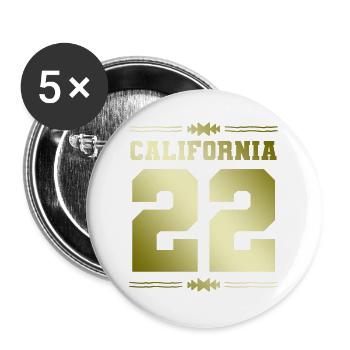 California 22 - Buttons groß 56 mm (5er Pack) - Weiß - Vorne