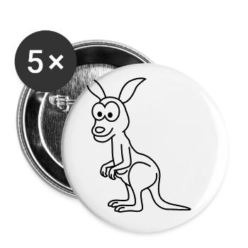 Kangaroo Comic - Buttons groß 56 mm (5er Pack) - Weiß - Vorne