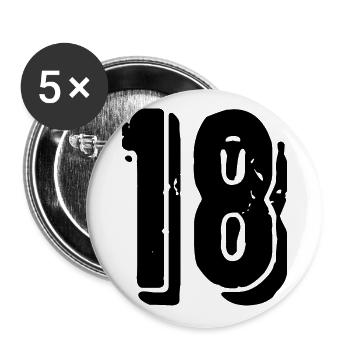 Maillot à 18 chiffres - Lot de 5 grands badges (56 mm) - blanc - Devant
