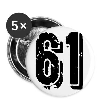 61 number jersey - Buttons large 2.2''/56 mm (5-pack) - white - Front