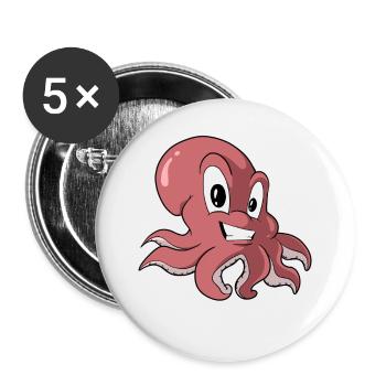 Octopus Octopus Octopus Octopus - Buttons large 2.2''/56 mm (5-pack) - white - Front