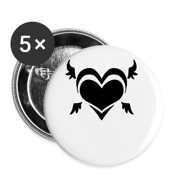 Symbole de l’aile de l’ange du cœur - Lot de 5 grands badges (56 mm) - blanc - Devant