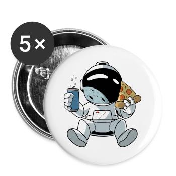 Fast Food Astronaut - Buttons large 2.2''/56 mm (5-pack) - white - Front