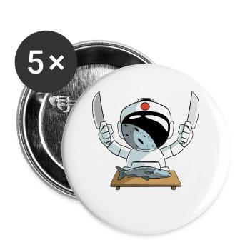 Sushi Chef Astronaut - Buttons large 2.2''/56 mm (5-pack) - white - Front