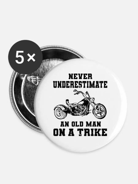 Trike - Buttons groß 56 mm (5er Pack) - Weiß