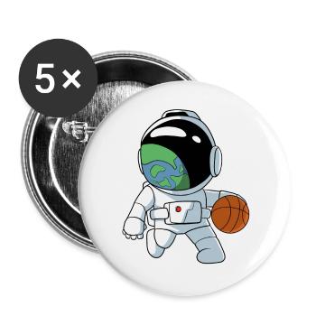 Basketball Astronaut Basketball Player - Buttons large 2.2''/56 mm (5-pack) - white - Front