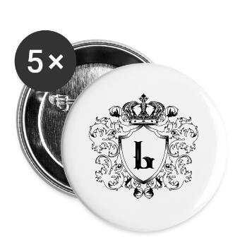 L Letter Coat of Arms - Buttons large 2.2''/56 mm (5-pack) - white - Front