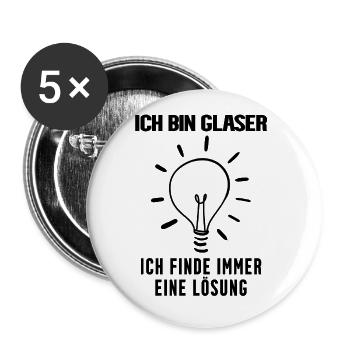 Glaser Beruf Ausbildung - Buttons groß 56 mm (5er Pack) - Weiß - Vorne
