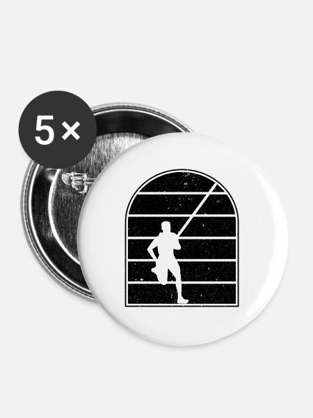 Stabhochspringen - Buttons groß 56 mm (5er Pack) - Weiß