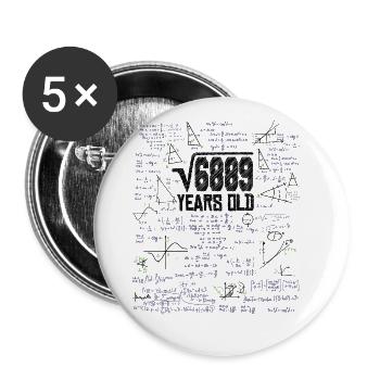 Square Root of 6889 Math Nerd 83rd Birthday - Buttons large 2.2''/56 mm (5-pack) - white - Front