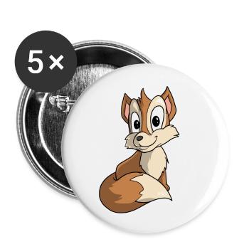 Niedlicher Cartoon Fuchs - Buttons groß 56 mm (5er Pack) - Weiß - Vorne