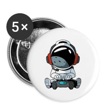 Gaming Astronaut Gamer - Buttons large 2.2''/56 mm (5-pack) - white - Front