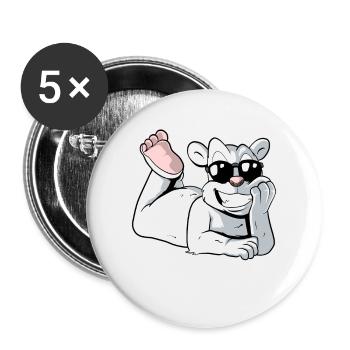 Ours polaire cool - Lot de 5 grands badges (56 mm) - blanc - Devant