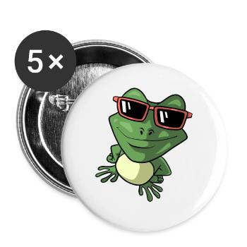 Cool frog - Buttons large 2.2''/56 mm (5-pack) - white - Front