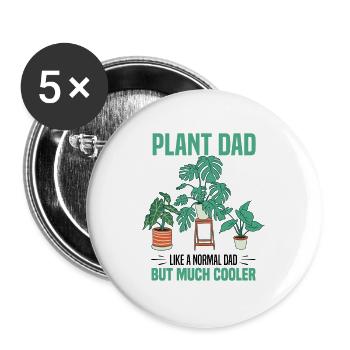 Pflanzenliebhaber - Buttons groß 56 mm (5er Pack) - Weiß - Vorne