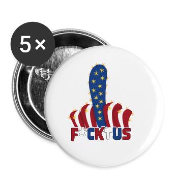 4th of July Vote Cactus Patriotic American Fucktus - Buttons groß 56 mm (5er Pack) - Weiß - Vorne