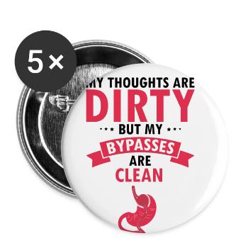 Gastric Bypass and Gastric Bypass Operation Design - Buttons large 2.2''/56 mm (5-pack) - white - Front