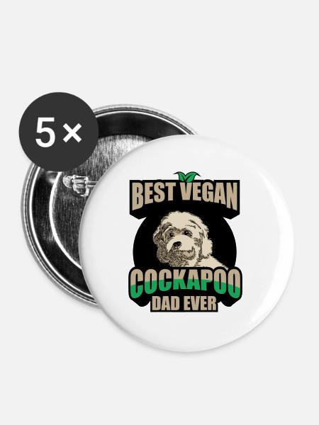 Cockapoo - Buttons groß 56 mm (5er Pack) - Weiß