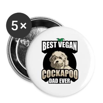 Cockapoo Papa | Dog breed Dogs Dog Gift Idea - Buttons large 2.2''/56 mm (5-pack) - white - Front