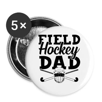 feldhockey papa - Buttons groß 56 mm (5er Pack) - Weiß - Vorne