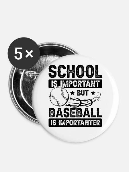 baseball school - Buttons groß 56 mm (5er Pack) - Weiß