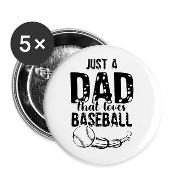 baseball dad - Buttons groß 56 mm (5er Pack) - Weiß - Vorne