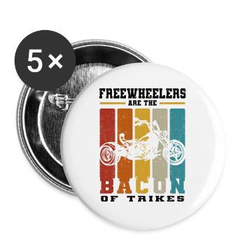Trike Moto - Lot de 5 grands badges (56 mm) - blanc - Devant