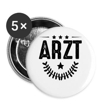 Arzt Beruf - Buttons groß 56 mm (5er Pack) - Weiß - Vorne