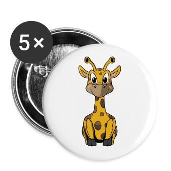 Giraffe Gift Africa Animal Zoo - Buttons large 2.2''/56 mm (5-pack) - white - Front