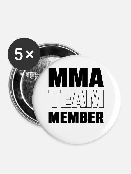 Mma Team - Buttons groß 56 mm (5er Pack) - Weiß