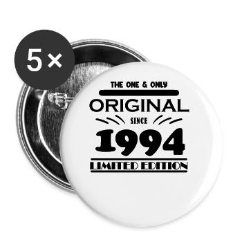 1994 - Baujahr 1994 - Jahrgang 1994 - Buttons groß 56 mm (5er Pack) - Weiß - Vorne