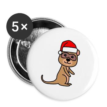 Suricate Comic Noël Noël - Lot de 5 grands badges (56 mm) - blanc - Devant
