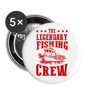 Legendary Fishing Team - Buttons large 2.2''/56 mm (5-pack) - white - Front