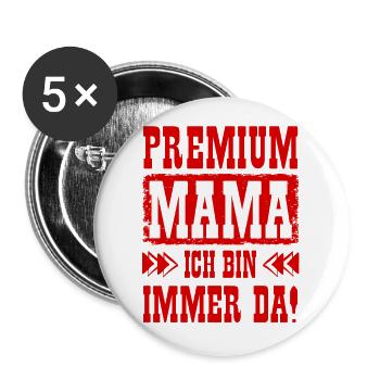 Beste Mama der Welt - Buttons groß 56 mm (5er Pack) - Weiß - Vorne