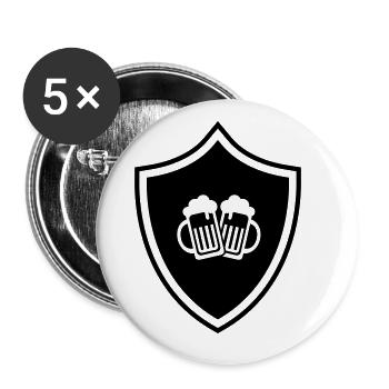 Bierglas Wappen - Buttons groß 56 mm (5er Pack) - Weiß - Vorne