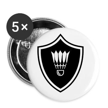 Armoiries du badminton - Lot de 5 grands badges (56 mm) - blanc - Devant
