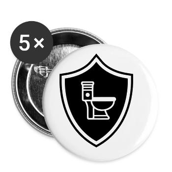 WC Toilet Coat of Arms - Buttons large 2.2''/56 mm (5-pack) - white - Front