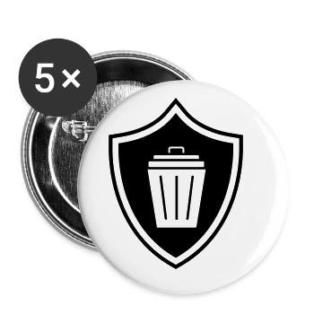 Armoiries de la poubelle - Lot de 5 grands badges (56 mm) - blanc - Devant