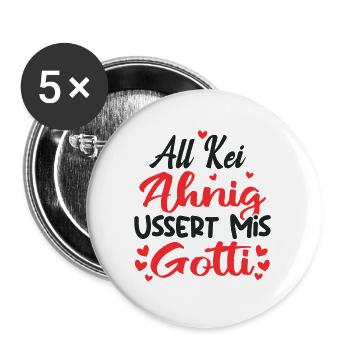 All Kei Ahnig Ussert Mis Gotti - Buttons groß 56 mm (5er Pack) - Weiß - Vorne
