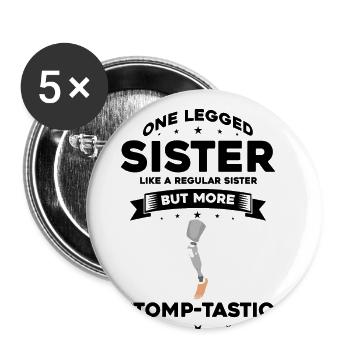 Künstliches Bein Design für Beinprothesen - Buttons groß 56 mm (5er Pack) - Weiß - Vorne
