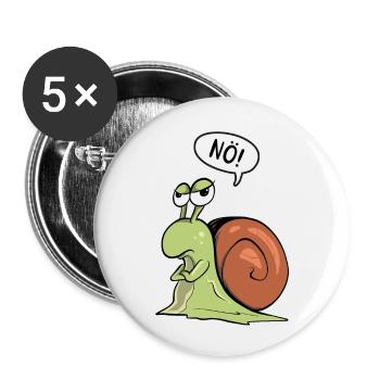 Falls du mich fragst NÖ! Schnecke - Buttons groß 56 mm (5er Pack) - Weiß - Vorne