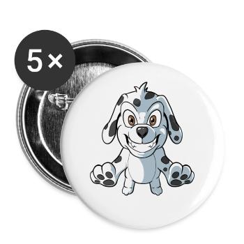 Mignon Cartoon Dalmatien - Lot de 5 grands badges (56 mm) - blanc - Devant