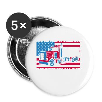 My Teacher was wrong Truck Driver Gift - Buttons large 2.2''/56 mm (5-pack) - white - Front